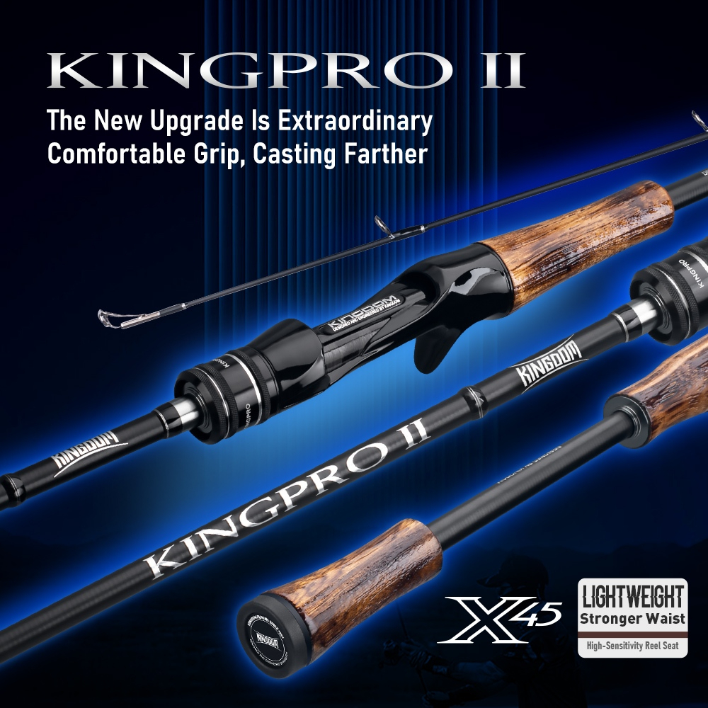 Kingdom KINGPRO-II คันเบ็ดตกปลา  2 ส่วน 96g L/ML/M  24T Carbon ด้ามไม้ ออกแบบสวยงาม แอคชั่นดีเยี่ยม