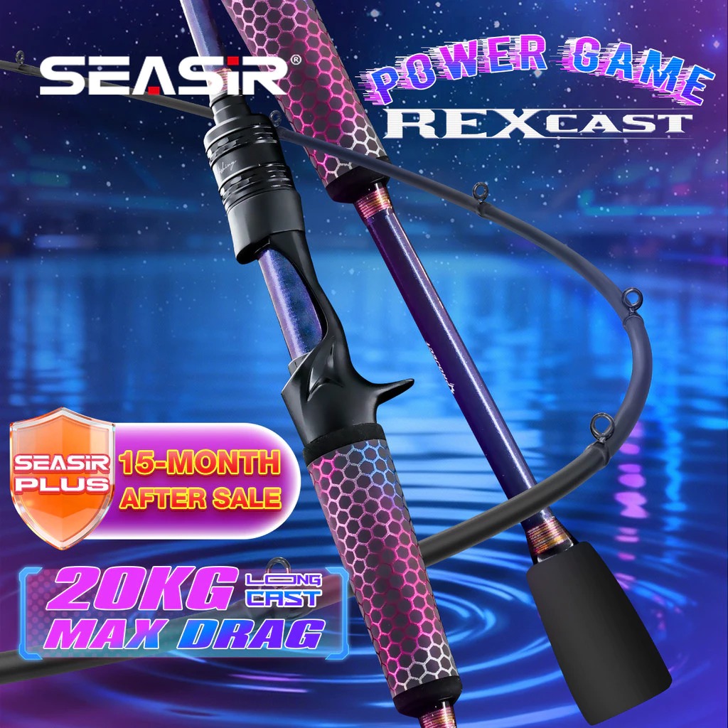 Seasir Rexcast 20KG คันเบ็ดตกปลาคาร์บอนไฟเบอร์ ไก้ด์ Zirconia ยาว 1.65M-2.43M